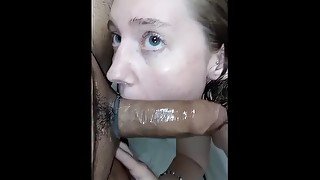 My wife is the QUEEN of amateur sloppy blowjob.