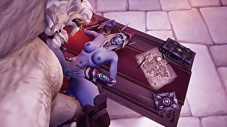 Werewolf rams a Night Elf