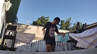 jumping rope in underwear