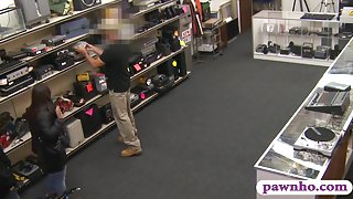 Two girls try to steal and get slammed by horny pawnkeeper