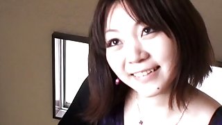 Innocent asian brunette downblouse vid