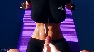 Cumming All Over Pharahs Perfect Abs