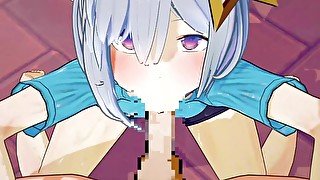 【ホロライブ 天音かなた(私服)】天音かなた(私服)がフェラチオで搾り取ってくれるだけ