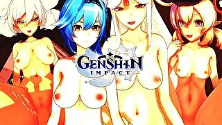 GENSHIN IMPACT HENTAI FUCK COMPILATION (Ningguang, Klee, Eula, Unknown God)