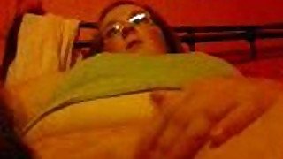 Horny and chubby teen girl jerking her pussy with a brush