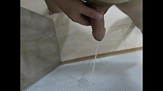 Peeing on hotel wall