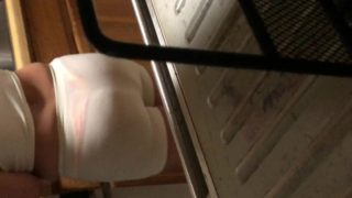 Sister in law cooking and teasing in see through spandex shorts