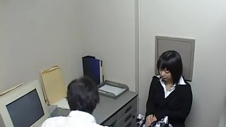 Hot Jap chick strips for her boss in spy cam Asian video