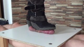 Big dick full weight crush under wedges - CBT trample