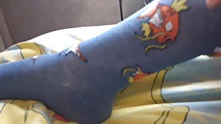 Putting on and Taking off Colorful Socks from My Collection