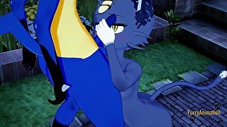 Pokemon Yaoi - Meowth Alola suck and is fucked by Lucario