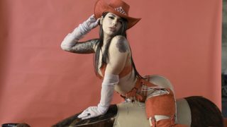 Petite Cowgirl Gina Valentina Rides huge cock