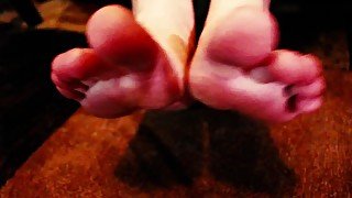 You owe your female landlord rent you must lick and sniff her dirty feet till you pay rent