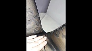 rubbing my wet vagina on my pantyhose