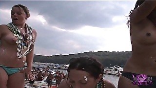 Girls Dance Topless At A Memorial Weekend Boat Party