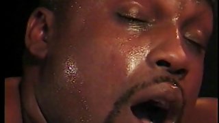 Cute darksome floozy engulfing off schlong