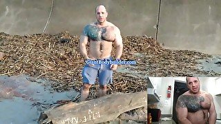 muscle guy in the beach
