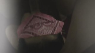 Blindfolded asian girl sucking my cock and licking my balls.