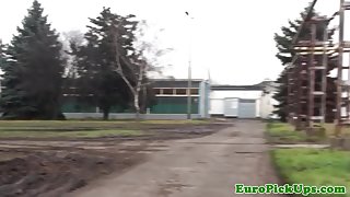 Pickedup euro babe throating cock pov