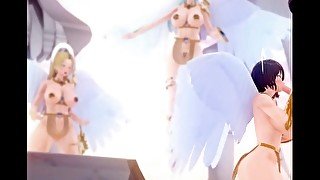 Crossing Lust Part 2 - Hentai Angel Kassandra And Ahri BLowjob!!