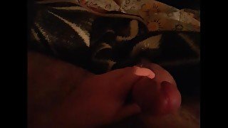 Jerking off in bed and cumming on belly pt.1