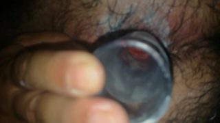 using my Transparent toy for an inside view of my juicy red hole