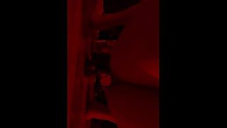 Dirty slut fucks herself on stripper pole