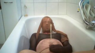 Nylon Encasement Piss in Bathroom