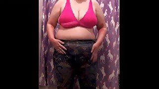 Hidden diaper - spanking, feeling, rustling (bbw, emo, camgirl, diaperlover, blue hair)