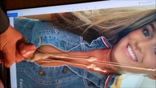 Jerk off tiny dick on photo busty BITCH! (eng sub)