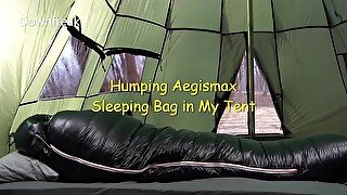 Down Jacket Fetish Guy Goes Camping and Humps His Mummy Bag it the Tent. Downfreak original video.