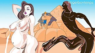 Cartoon monster huge cock deep in pregnant pussy hentai