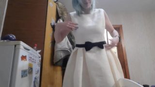 I dance and try on different dresses from my wardrobe