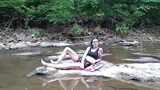 DP masturbation at the creek