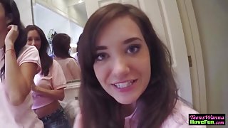 Party teen toying pussy