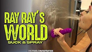 Ray Ray XXX Gags on Dildo 'till she pukes and spits