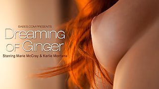 Fascinating red haired beauty takes her girlfriend's clothes off and caresses her