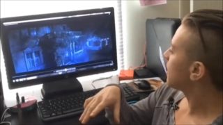 Thirsty, fangbanging trans man doing slutty reaction to Fright Night