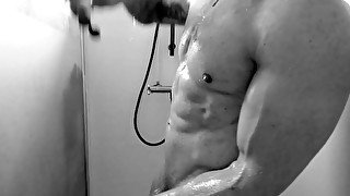 Daddy taking a shower