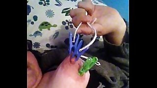 Amateur clothespin on nipple