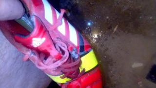 I piss in dirty soccer shoes of my good girlfriend