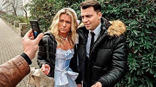 DEBT4k Debt collector fucks the bride in white dress and stockings