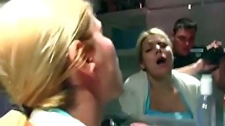 Great looking blonde with big tits loves to have sex in front of the mirror