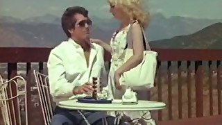 Blond haired pale vintage nympho with strange haircunt gives blowjob