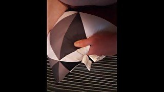 Chunky teen masturbating while watching the Cleveland show on tv