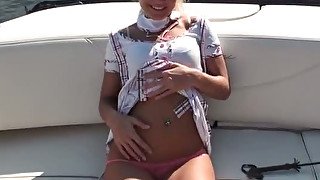 Dirty girl in sexy outfit banged for pov
