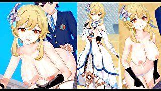 【エロゲーコイカツ！】原神 ルミネ(蛍)3DCG巨乳アニメ動画[Hentai Game Koikatsu! Genshin Lumine (Anime 3DCG Video)]