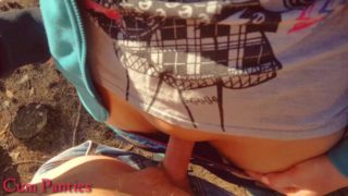 Real public sex cum panties