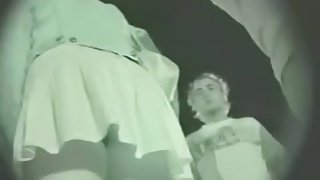 Hot babe in short skirt offers arousing upskirt view