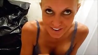 Friends MILF Morgan sucking me off for a messy facial